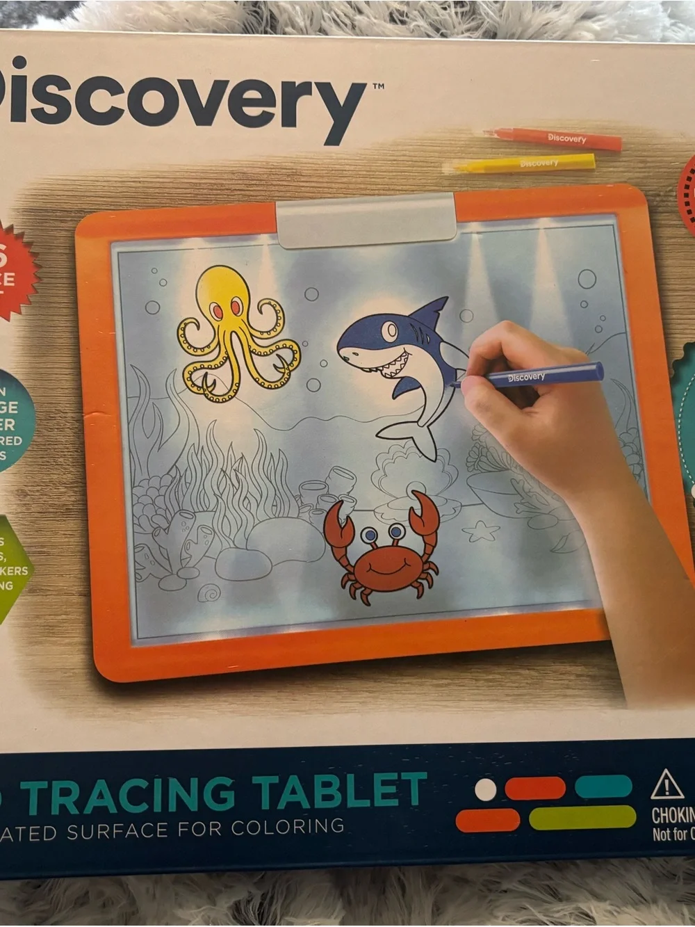Discovery LED Tracing Tablet with Orange Frame and Multicolor Markers
